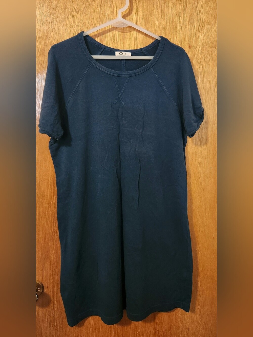 American Giant Blue Tshirt Dress in French Terry